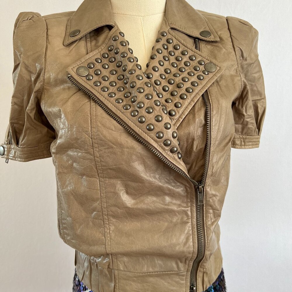 Bird by Juicy Couture Studded Leather Moto Jacket – Rockstar Chic! 🔥